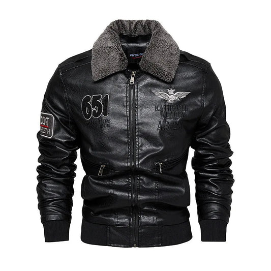 Blouson Aviateur Automne Noir Coton