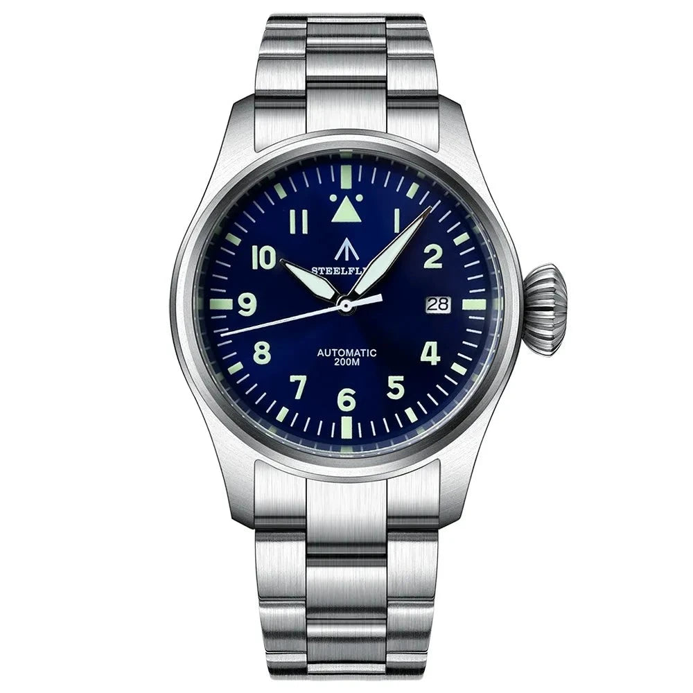 Montre Pour Aviateur Automatique Bleue