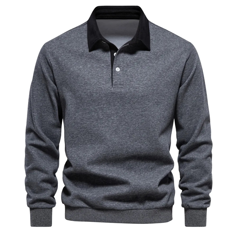 Polo Manche Longue Gris Aviation