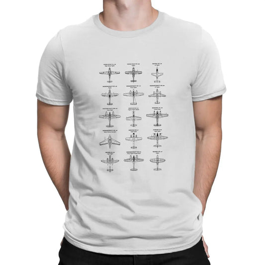  T-Shirt Aviation WW2 Blanc